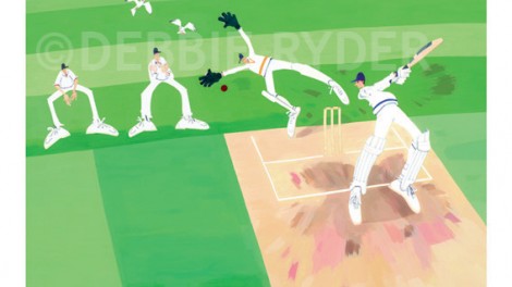 Watercolour, pencil and gouache - Cricket