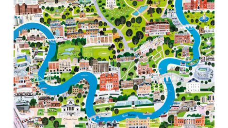 River Thames A1 print - South West London map
