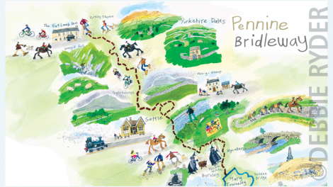 Exhibition panel map for The Countryside Agency - Pennine Bridleway
